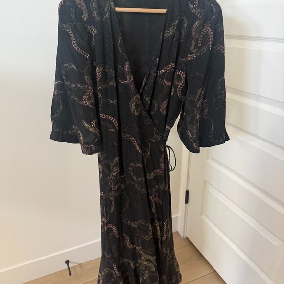 AllSaints Delana Tempest Wrap Maxi Dress Size 8 - Picture 2 of 15